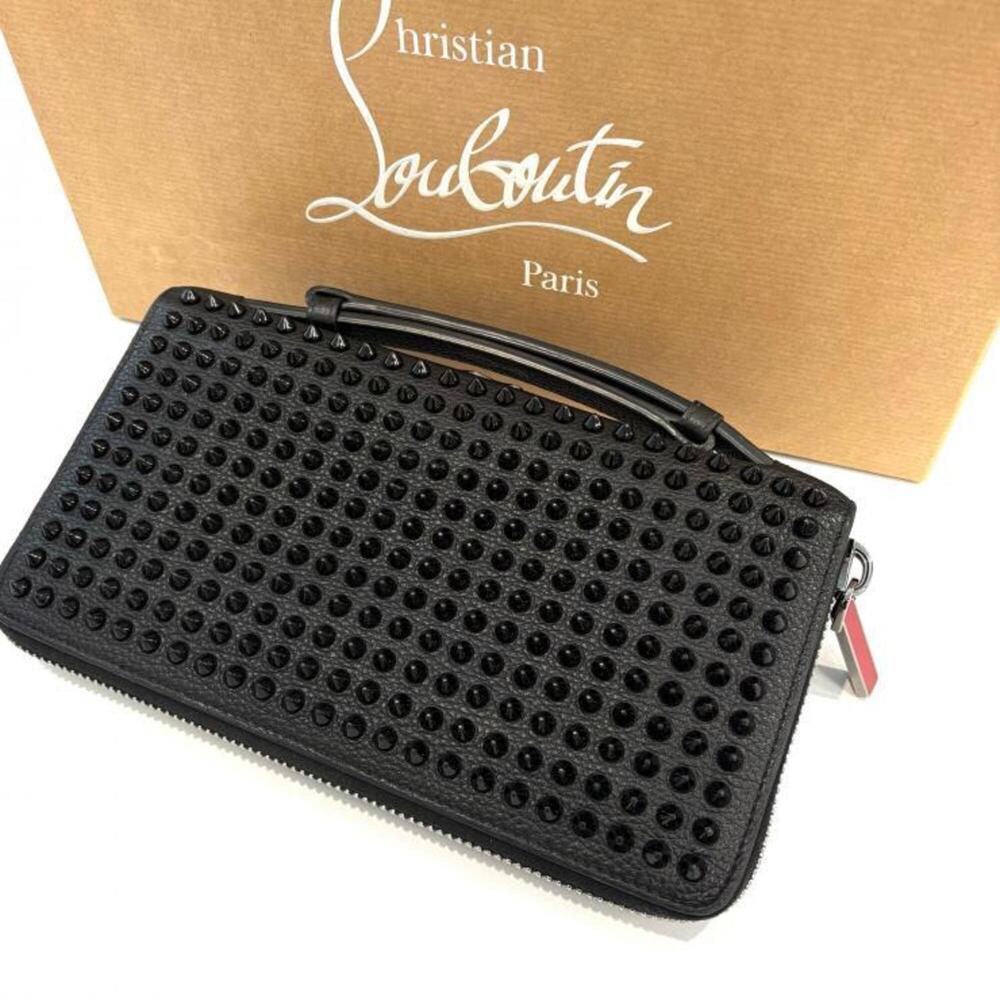 Christian Louboutin Panettone Wallet XL 3175209 - Studded Black & Red